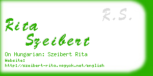 rita szeibert business card